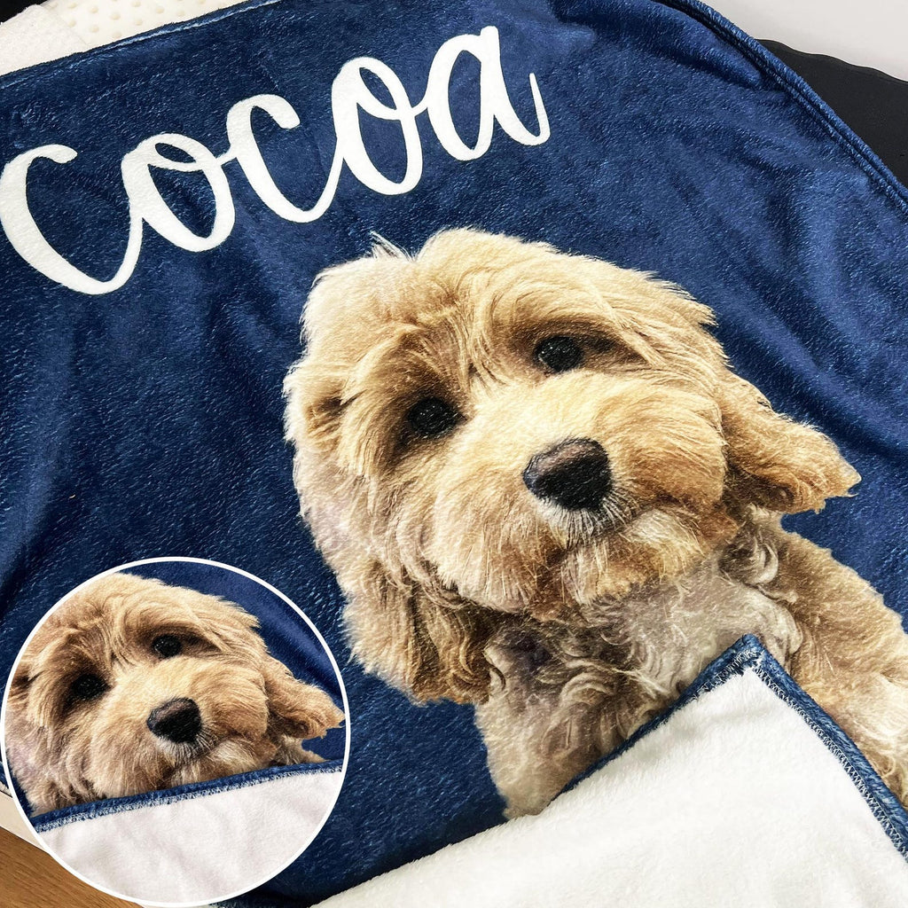 カスタムフォトブランケット-ペットの写真や名入れ可能なフリース毛布ギフト 大きなアバター - Fallook