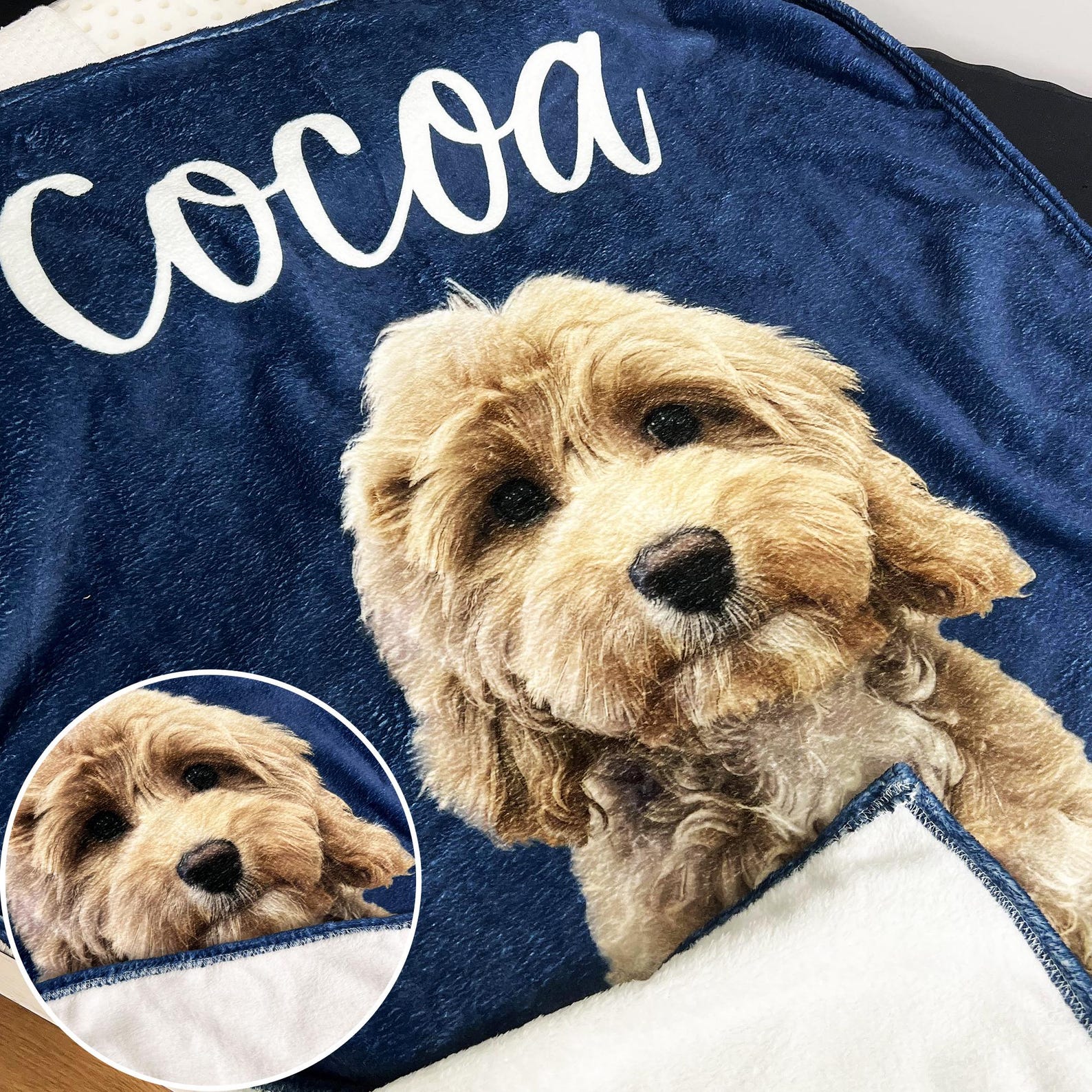 カスタムフォトブランケット-ペットの写真や名入れ可能なフリース毛布ギフト 大きなアバター - Fallook