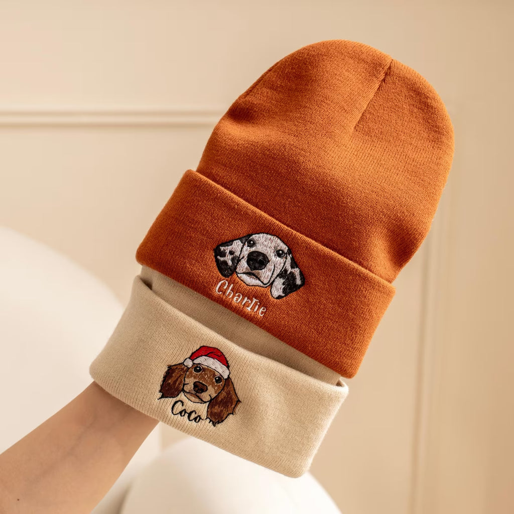オーダーメイド·ニット帽·かわいいペットのアイコンです【刺繍】🎵秋冬必須 - Fallook
