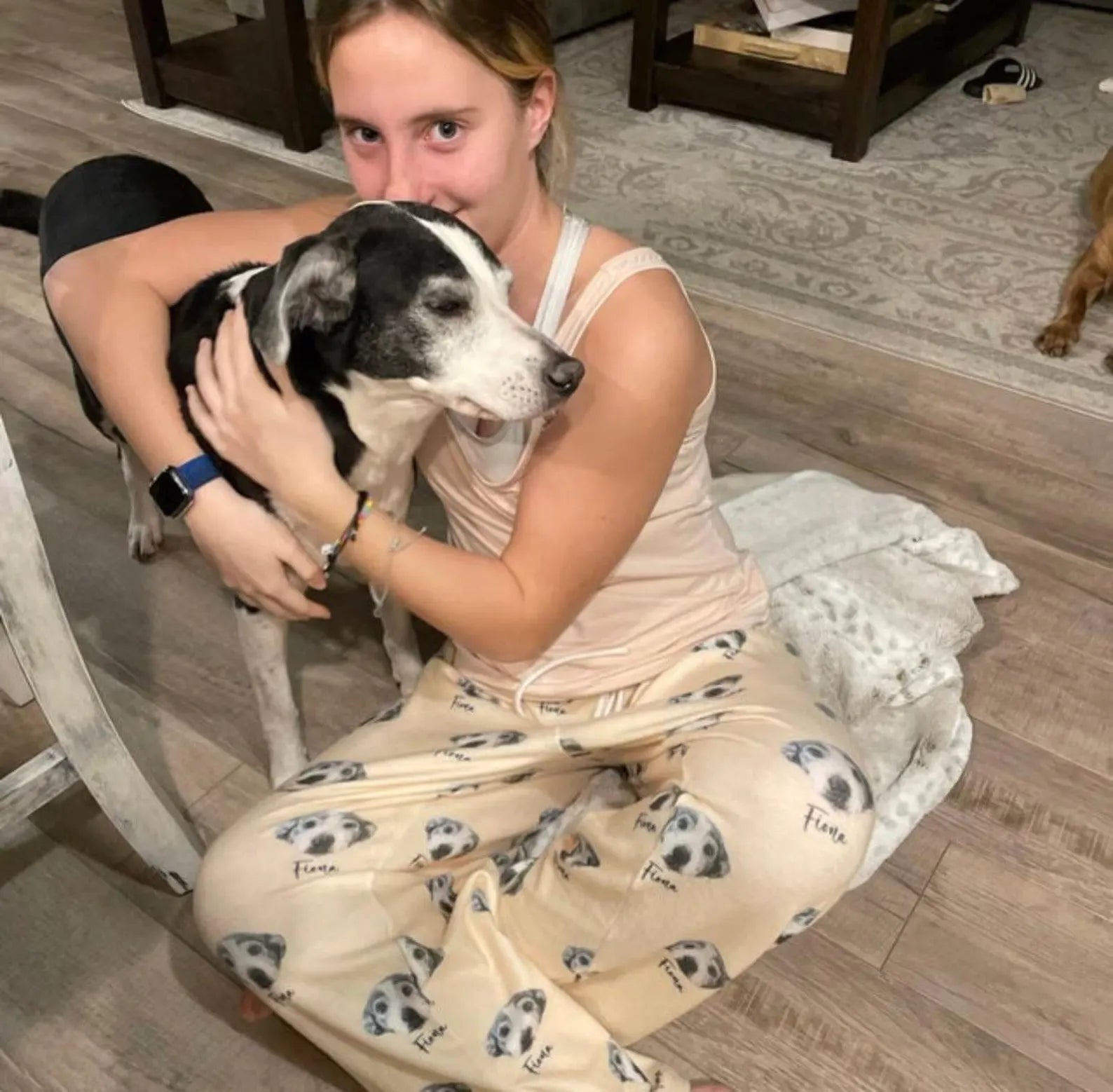 ペットの写真と名前を使用したカスタムペットポートレートパジャマパンツ 男女兼用