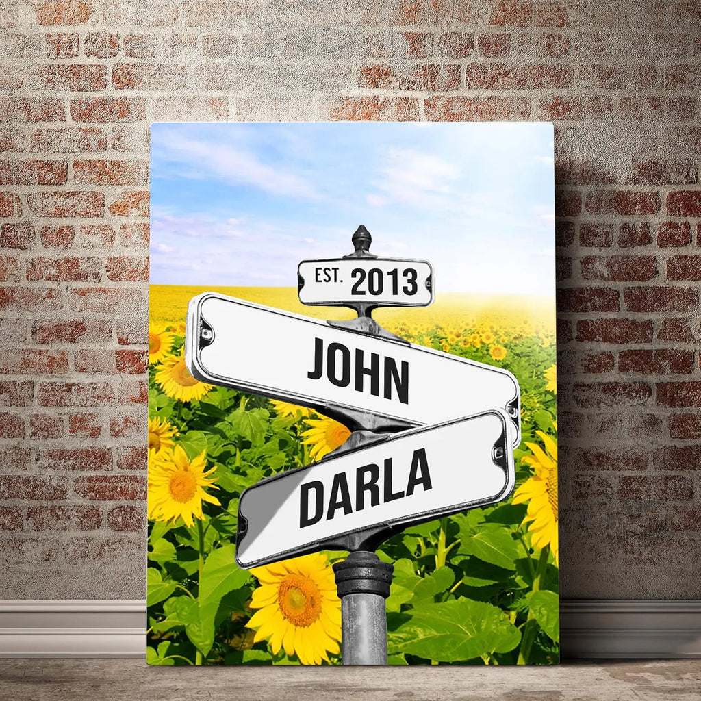 ❗️送料は無料 カスタムズック多色額縁 道路標識 掛け絵 ｜ひまわり