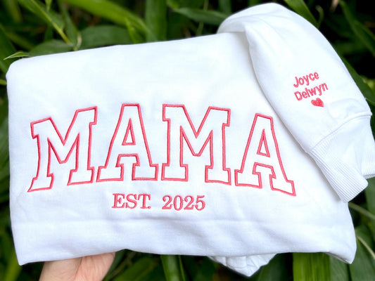 パパ、ママ用の父の日、母の日向けの刺繍入り丸首スウェットをカスタマイズ