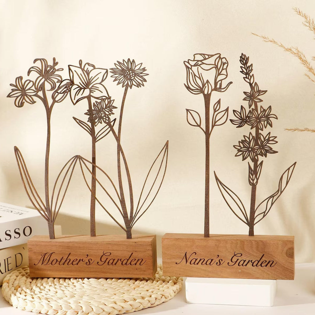 Birth Flower 誕生花 カスタムウッドバースフラワーガーデン