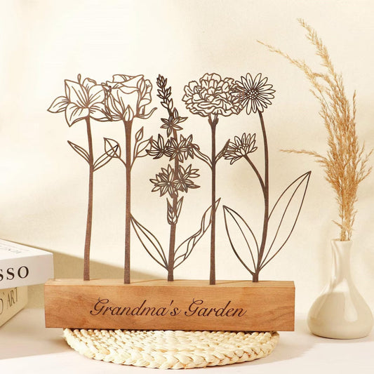 Birth Flower 誕生花 カスタムウッドバースフラワーガーデン