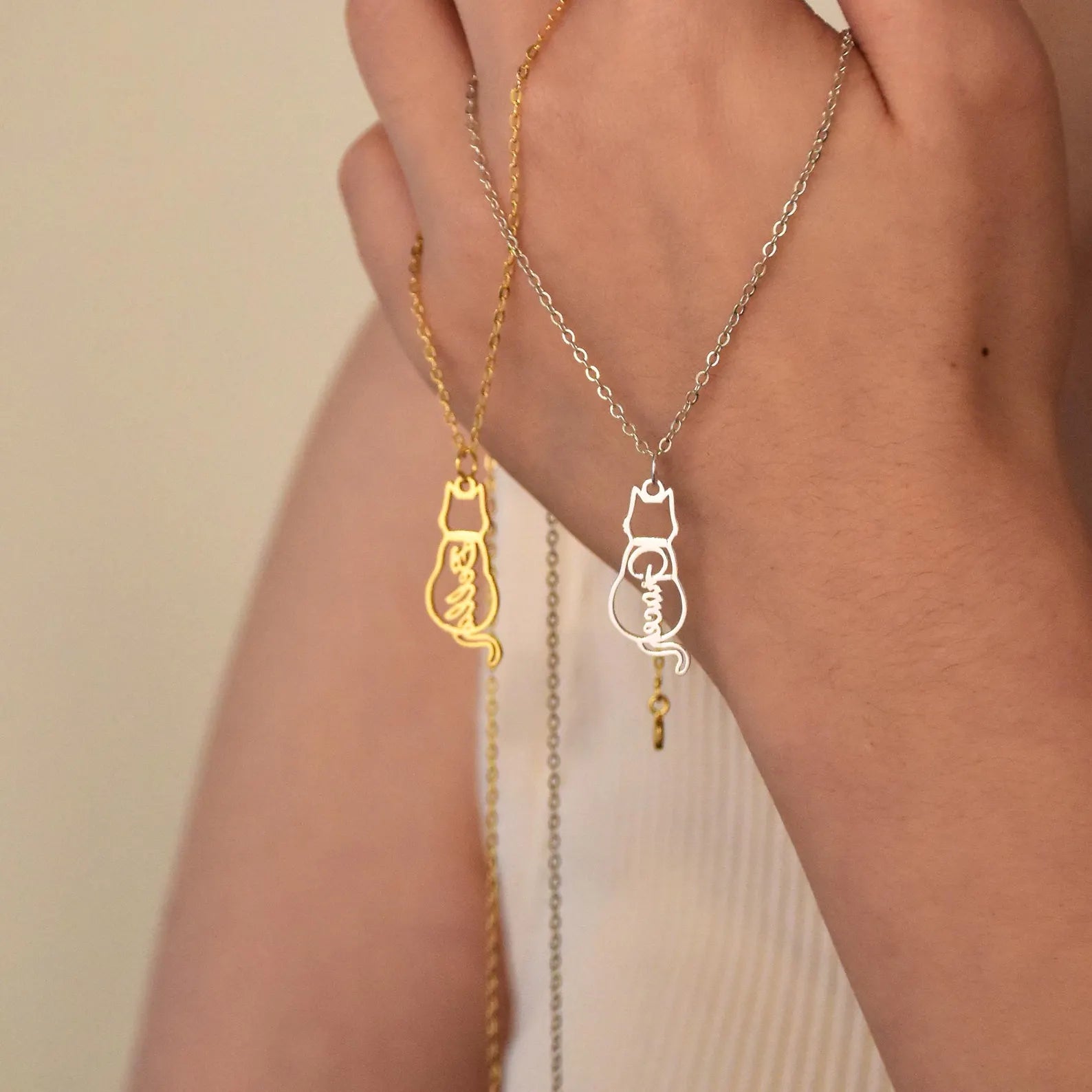 犬猫 名前入りのパーソナライズされたペット用ネックレス