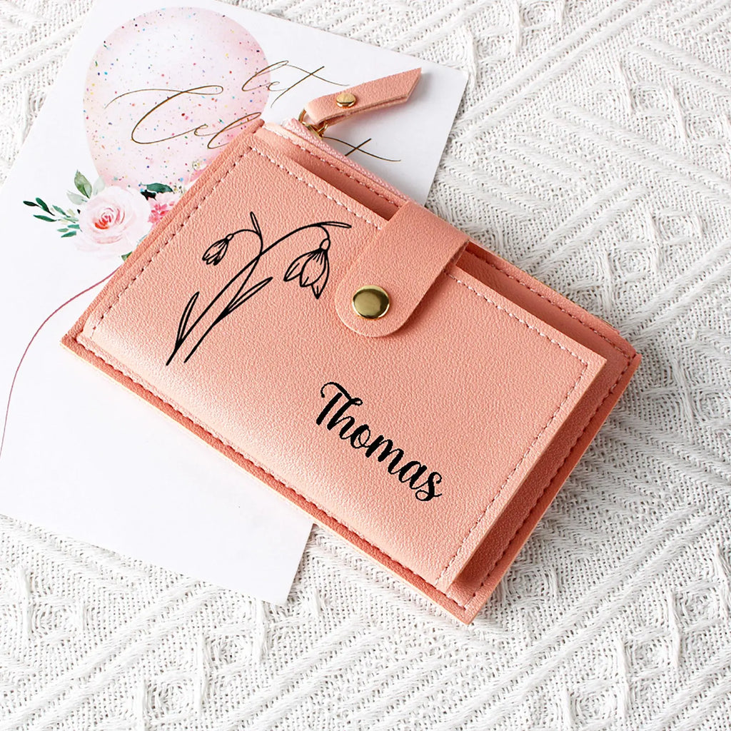 カスタマイズで誕生花 革小銭入れです