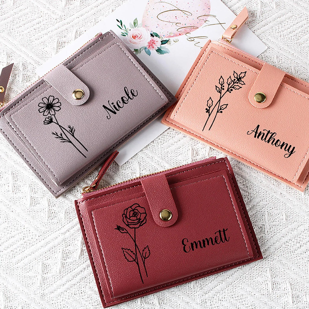 カスタマイズで誕生花 革小銭入れです
