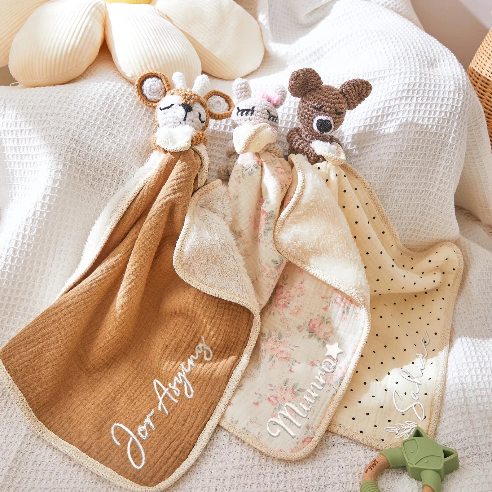 Floral pattern 🌸 Baby gift name blanket for boys, girls, babies, children, celebration gifts, birthday gifts 12