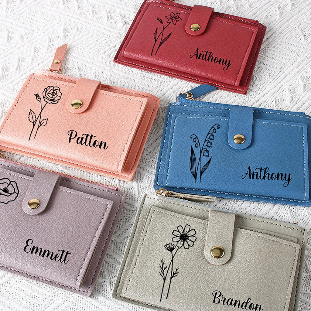 カスタマイズで誕生花 革小銭入れです