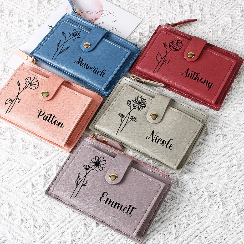 カスタマイズで誕生花 革小銭入れです