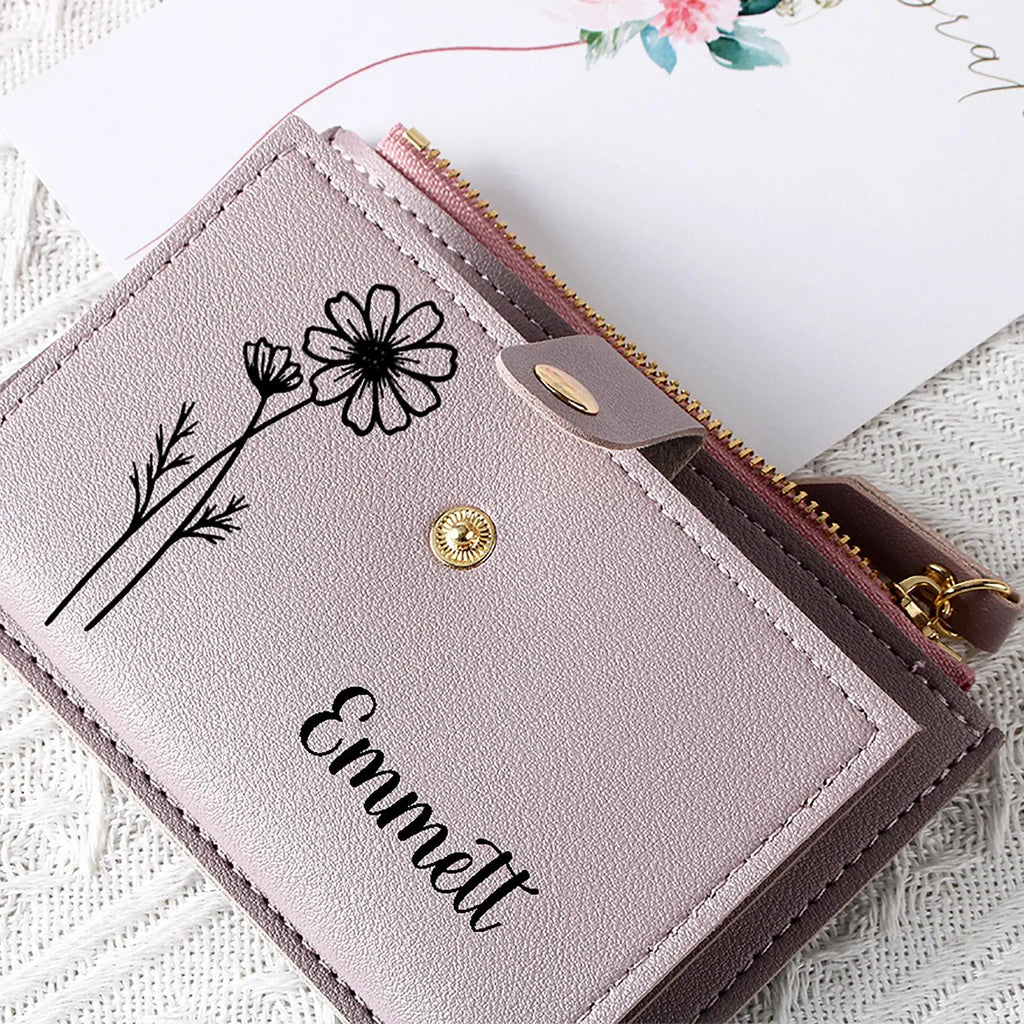 カスタマイズで誕生花 革小銭入れです