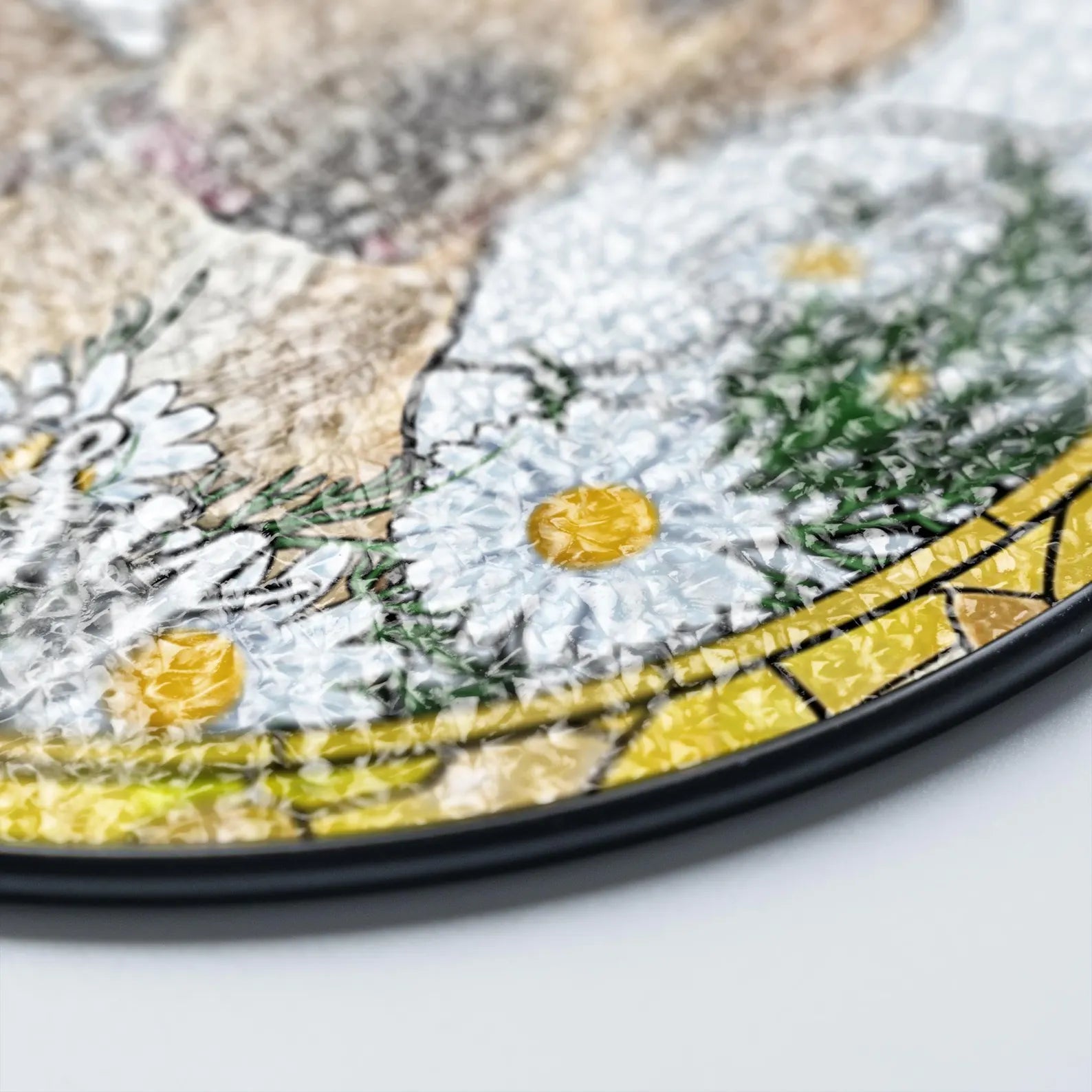 ペットの肖像 パーソナライズド ステンドグラス サンキャッチャー 花柄コレクション