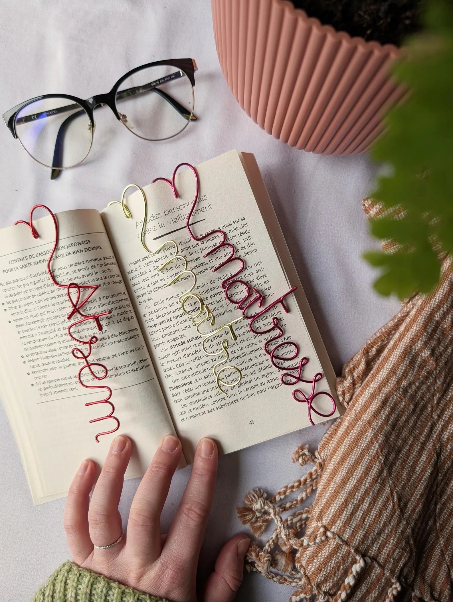 名前入りで枯れない花 | 名前入りのワイヤーハートブックマーク | 母の日 | 誕生日 | 記念日