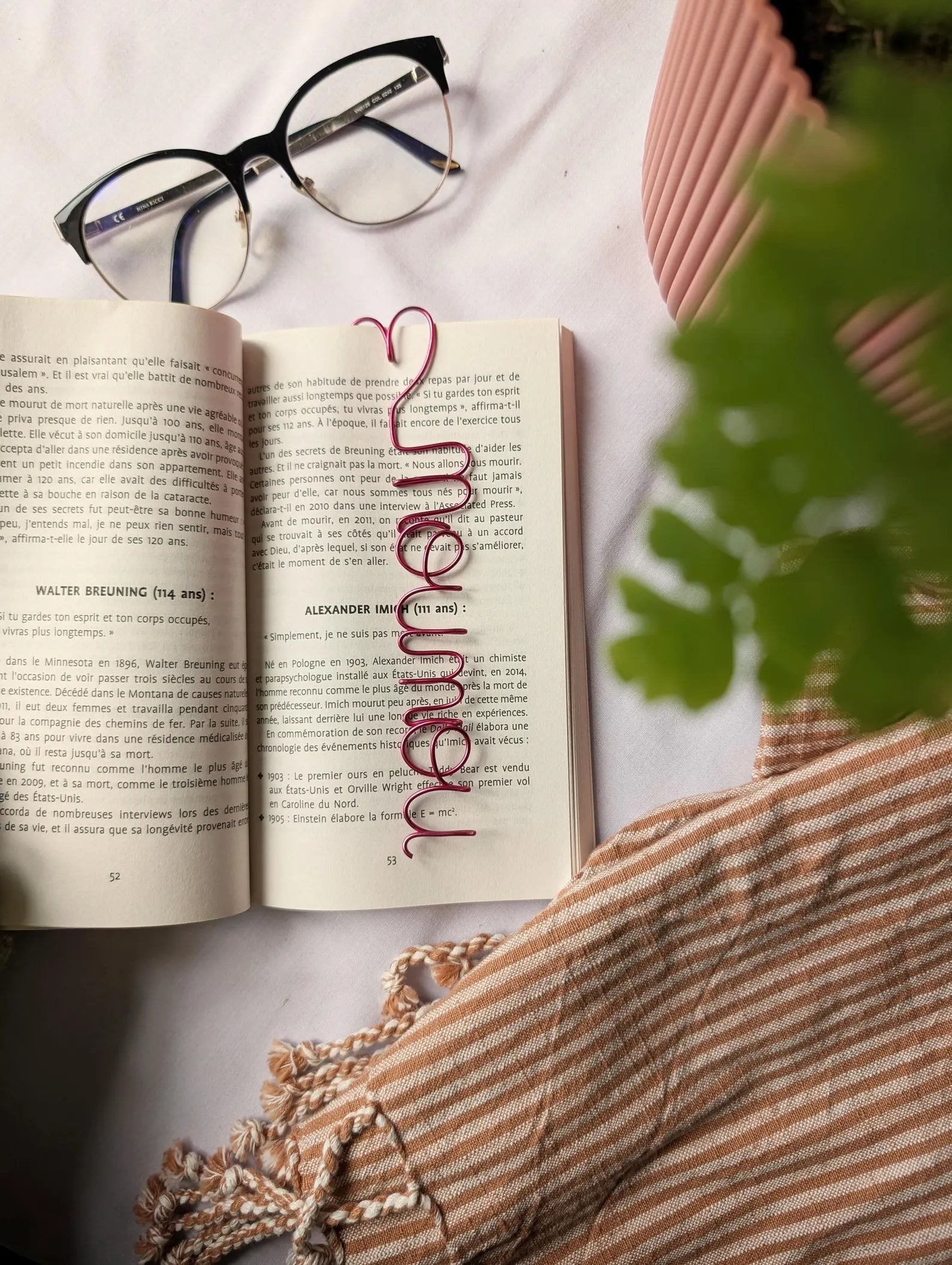 名前入りで枯れない花 | 名前入りのワイヤーハートブックマーク | 母の日 | 誕生日 | 記念日