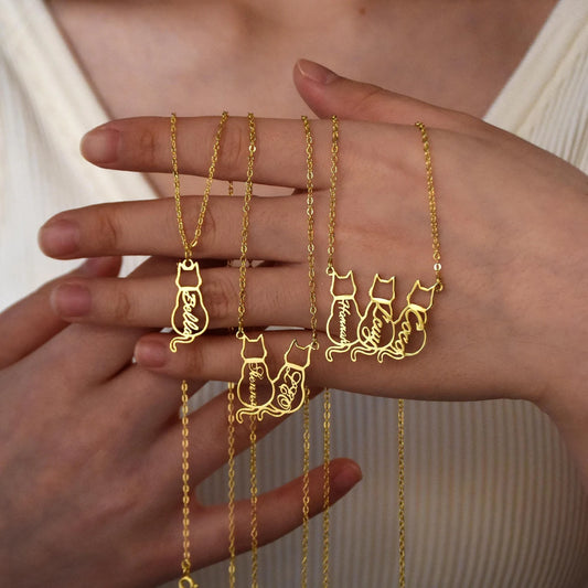 犬猫 名前入りのパーソナライズされたペット用ネックレス