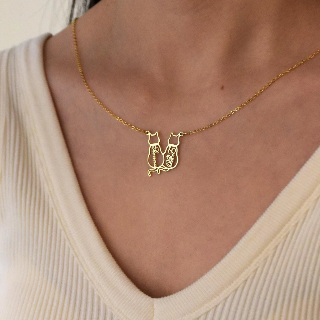 犬猫 名前入りのパーソナライズされたペット用ネックレス