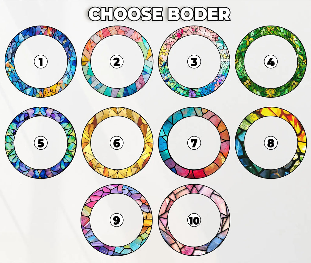 ペットの肖像 パーソナライズド ステンドグラス サンキャッチャー 多彩