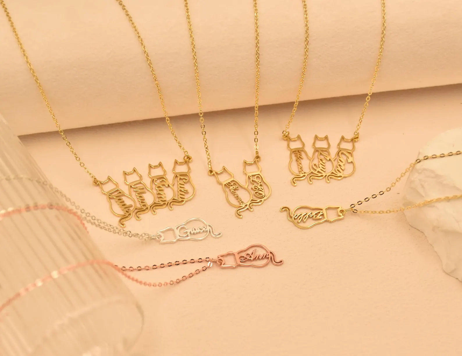 犬猫 名前入りのパーソナライズされたペット用ネックレス