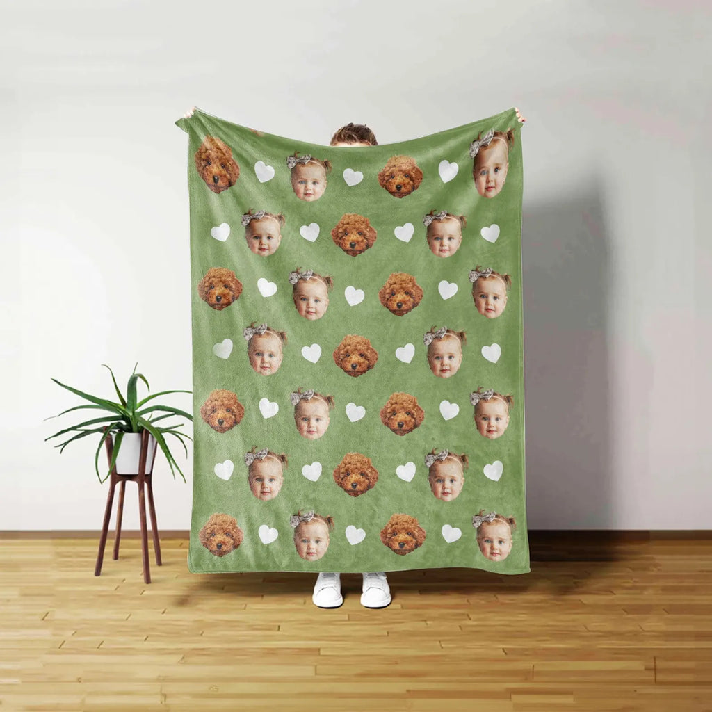 名入れ顔写真ブランケット｜赤ちゃんやペットの写真入りブランケット