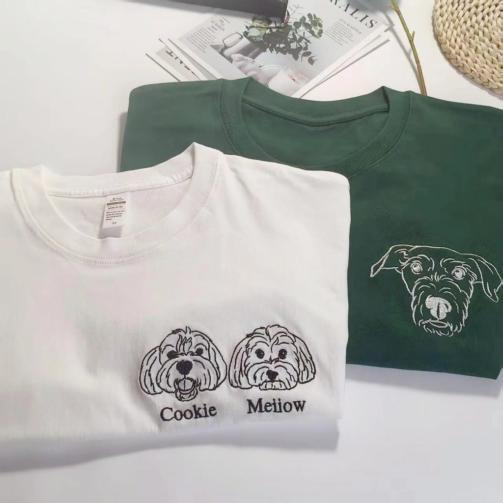 New Arrival! 刺繡です 写真オーダーメイドＴシャツ 愛犬・愛猫