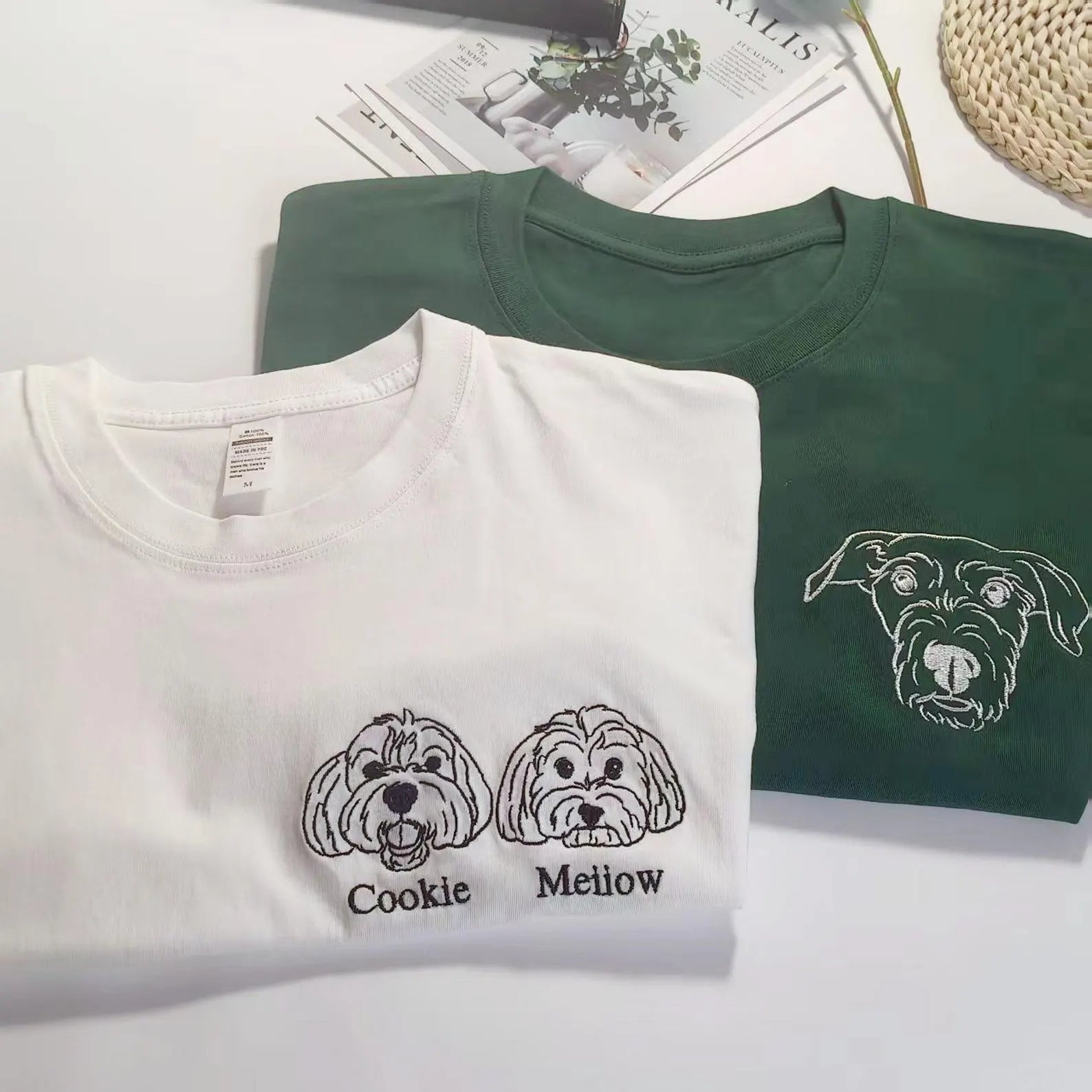 New Arrival! 刺繡です 写真オーダーメイドＴシャツ 愛犬・愛猫