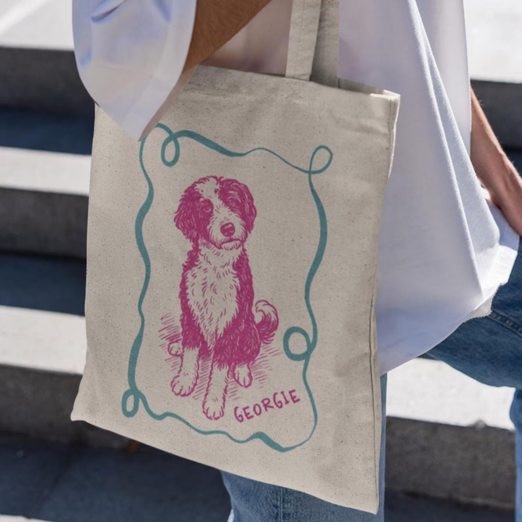カスタムペット肖像トートバッグ
