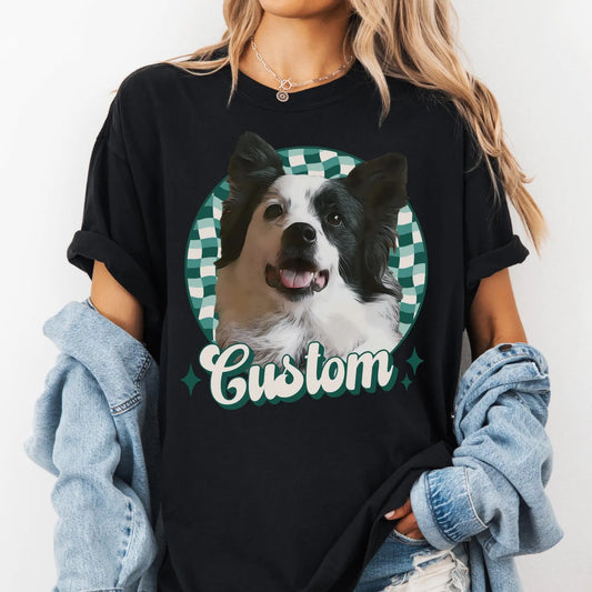 愛犬・愛猫のヴィンテージ風写真を 世界に一枚だけのTシャツに カラー