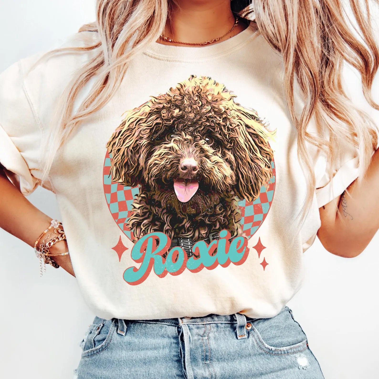 愛犬・愛猫のヴィンテージ風写真を 世界に一枚だけのTシャツに カラー