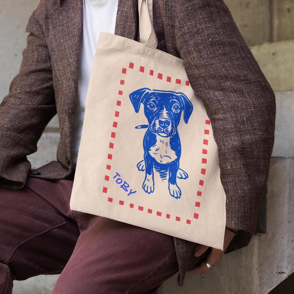 カスタムペット肖像トートバッグ