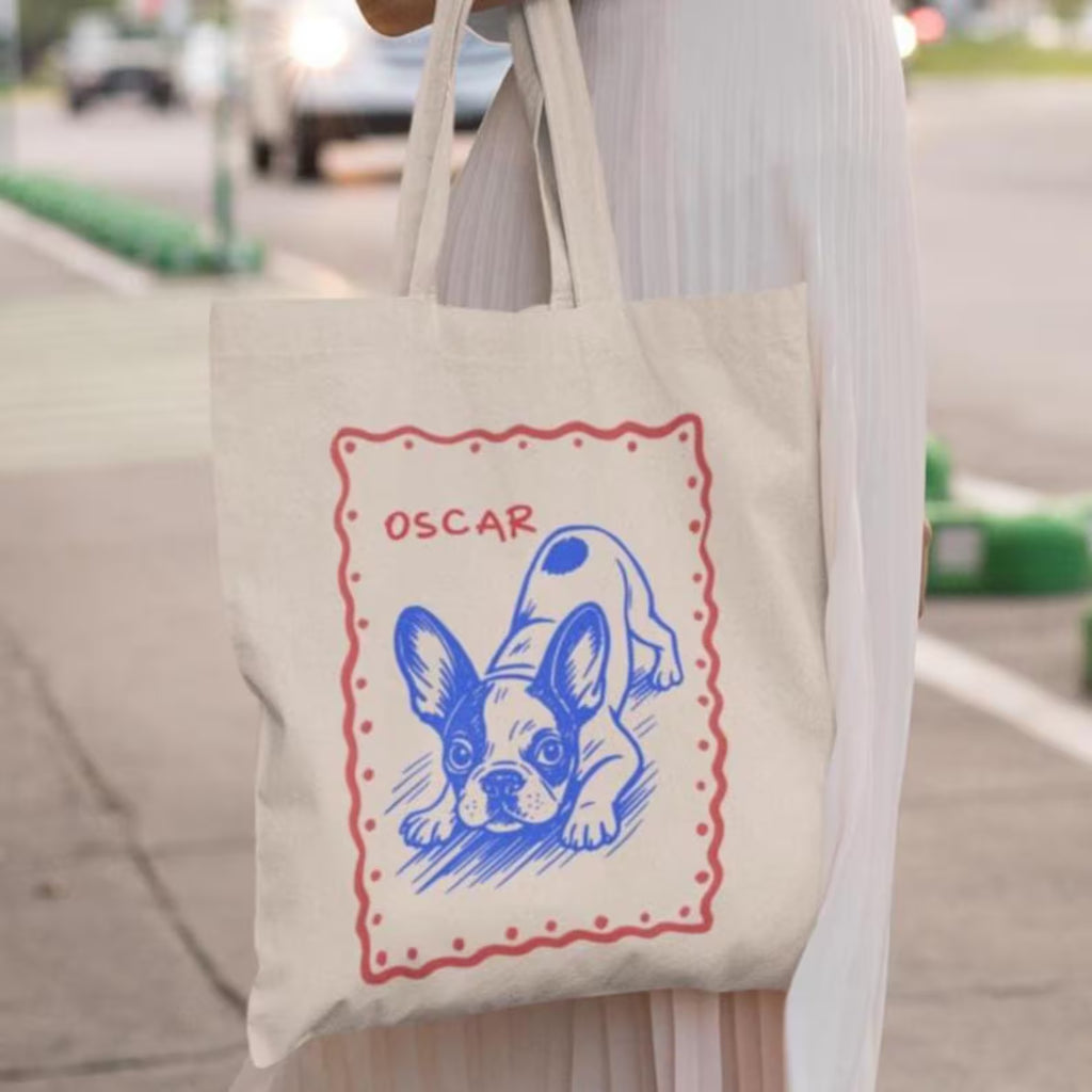 カスタムペット肖像トートバッグ