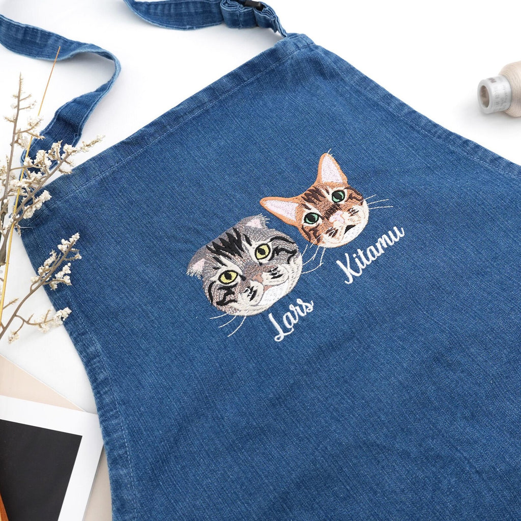 愛犬・愛猫の写真で作る 刺繍 オリジナルエプロン
