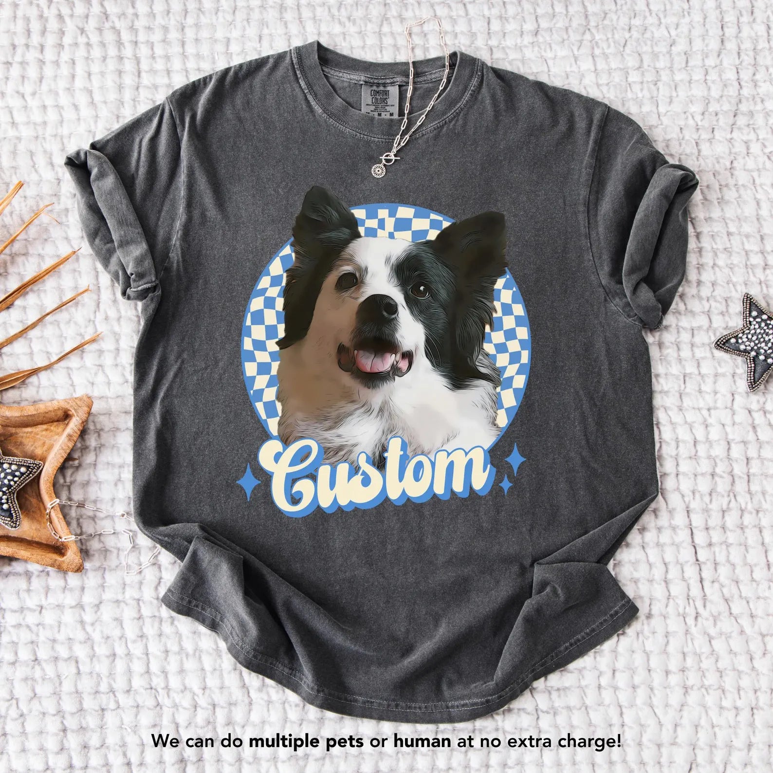 愛犬・愛猫のヴィンテージ風写真を 世界に一枚だけのTシャツに カラー