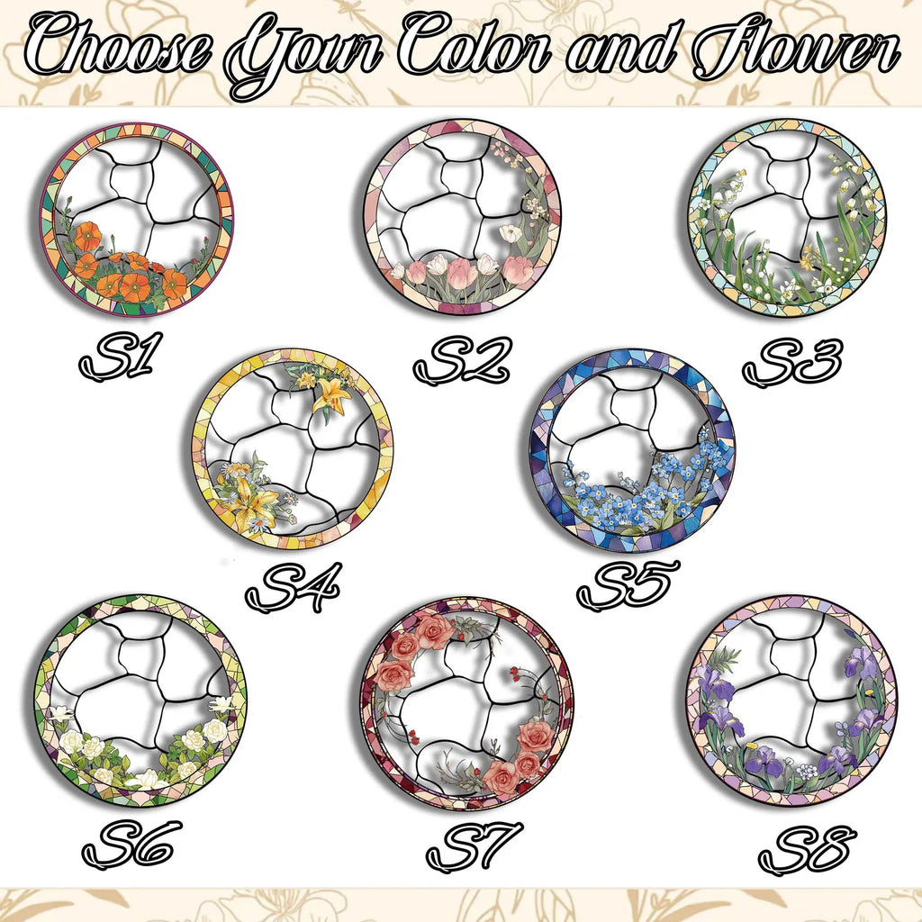 ペットの肖像 パーソナライズド ステンドグラス サンキャッチャー 丸型とハート型です