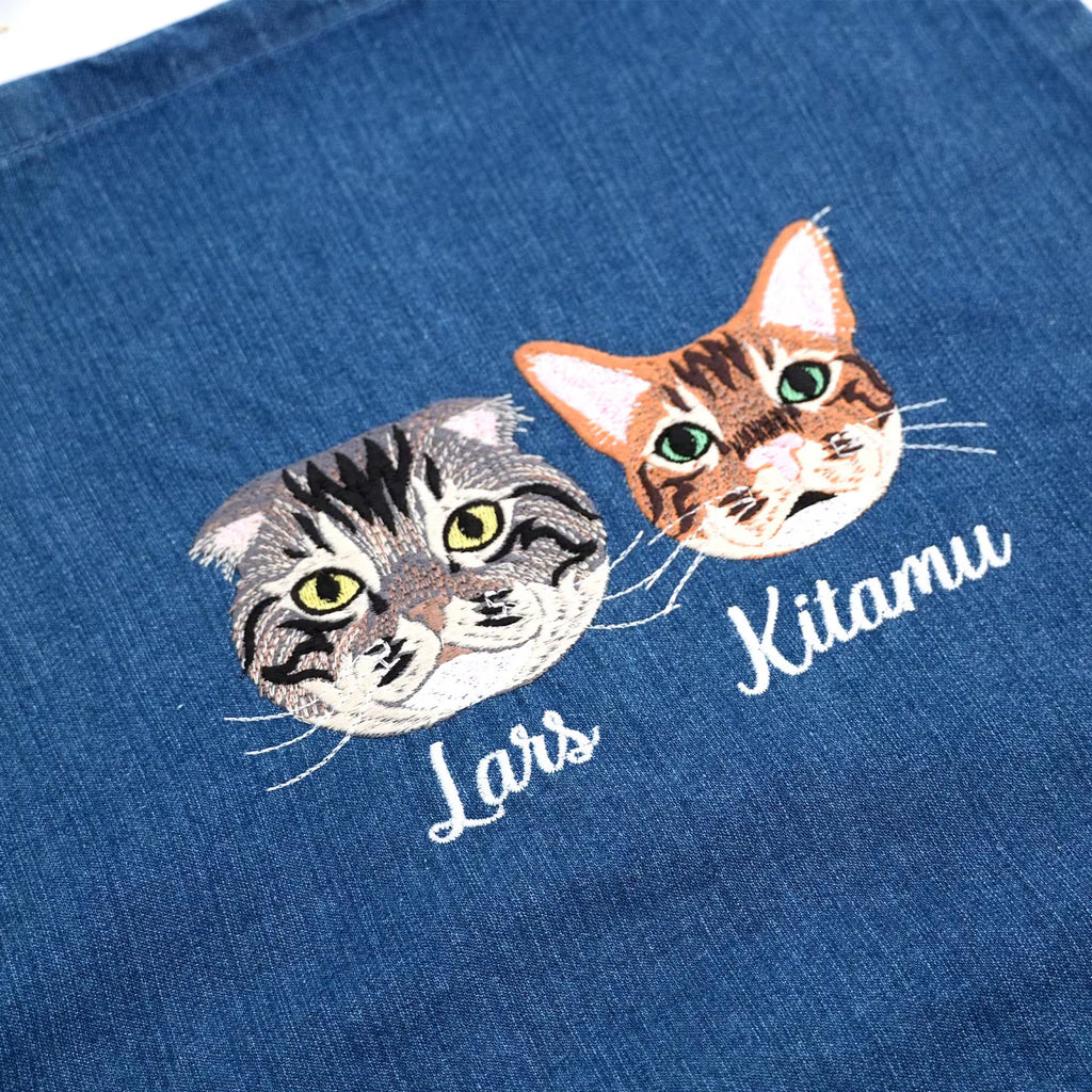 愛犬・愛猫の写真で作る 刺繍 オリジナルエプロン