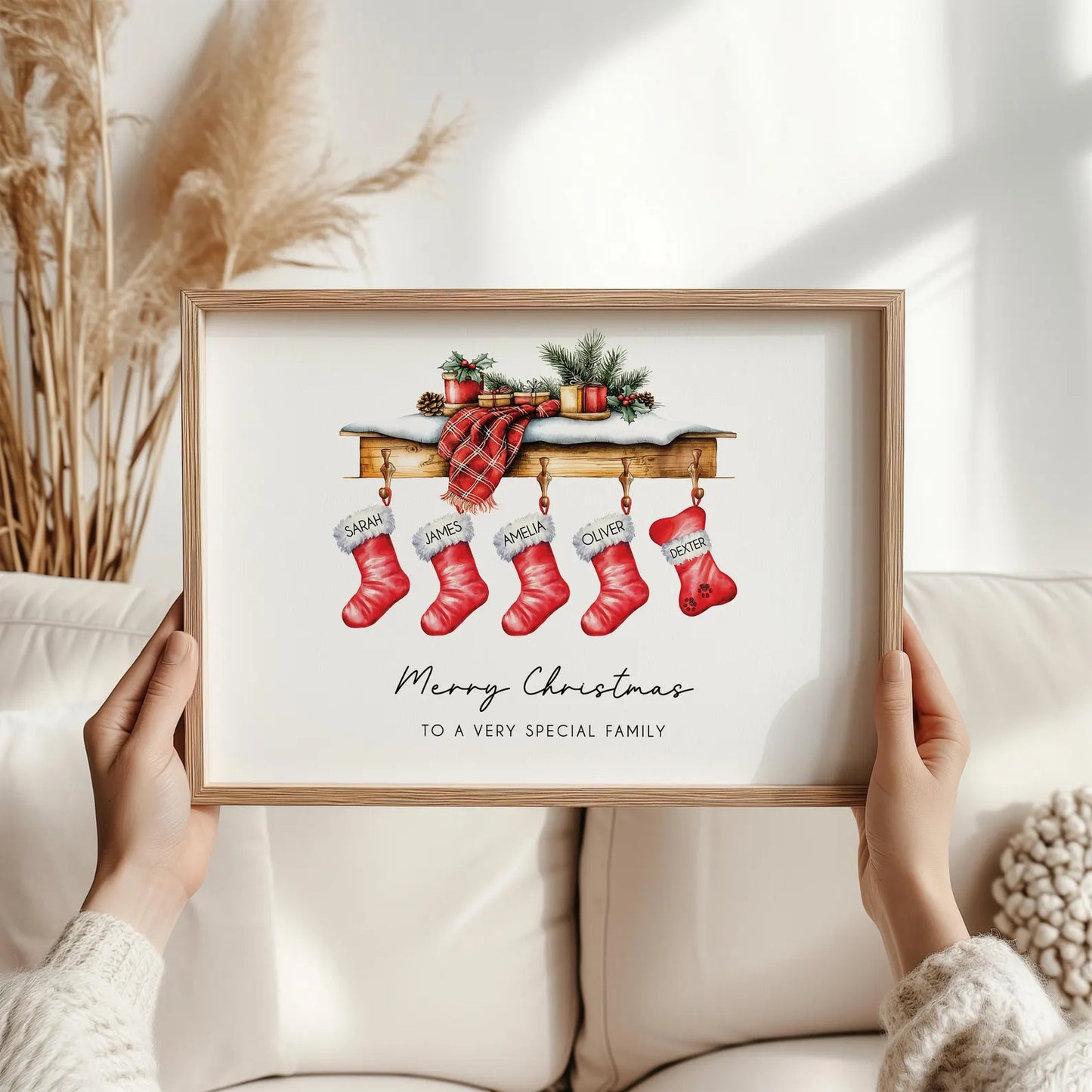 ❗️パーソナライズされたXmas靴下プリントキャンバス
