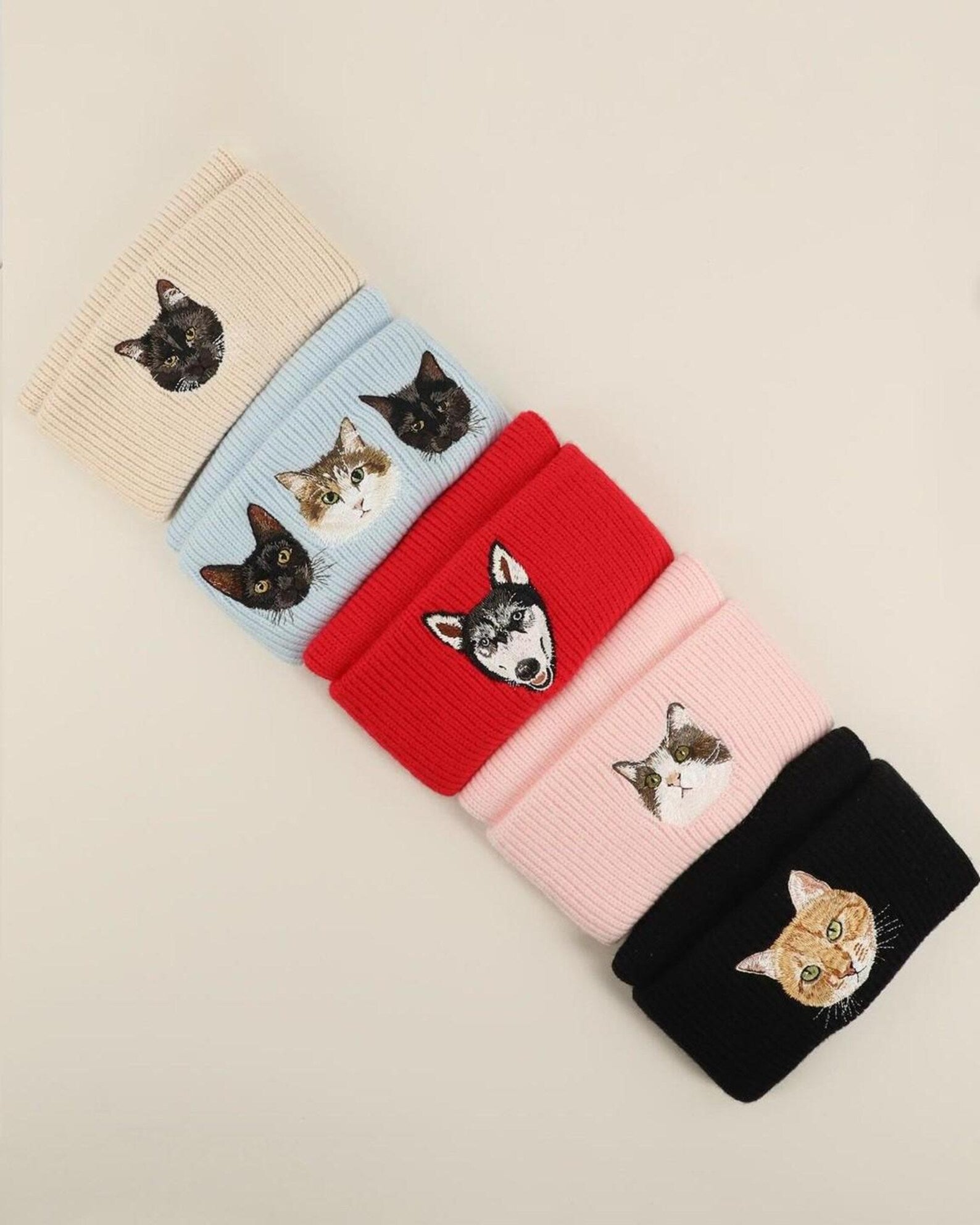 オーダーメイド·ニット帽·かわいいペットのアイコンです【刺繍】🎵秋冬必須