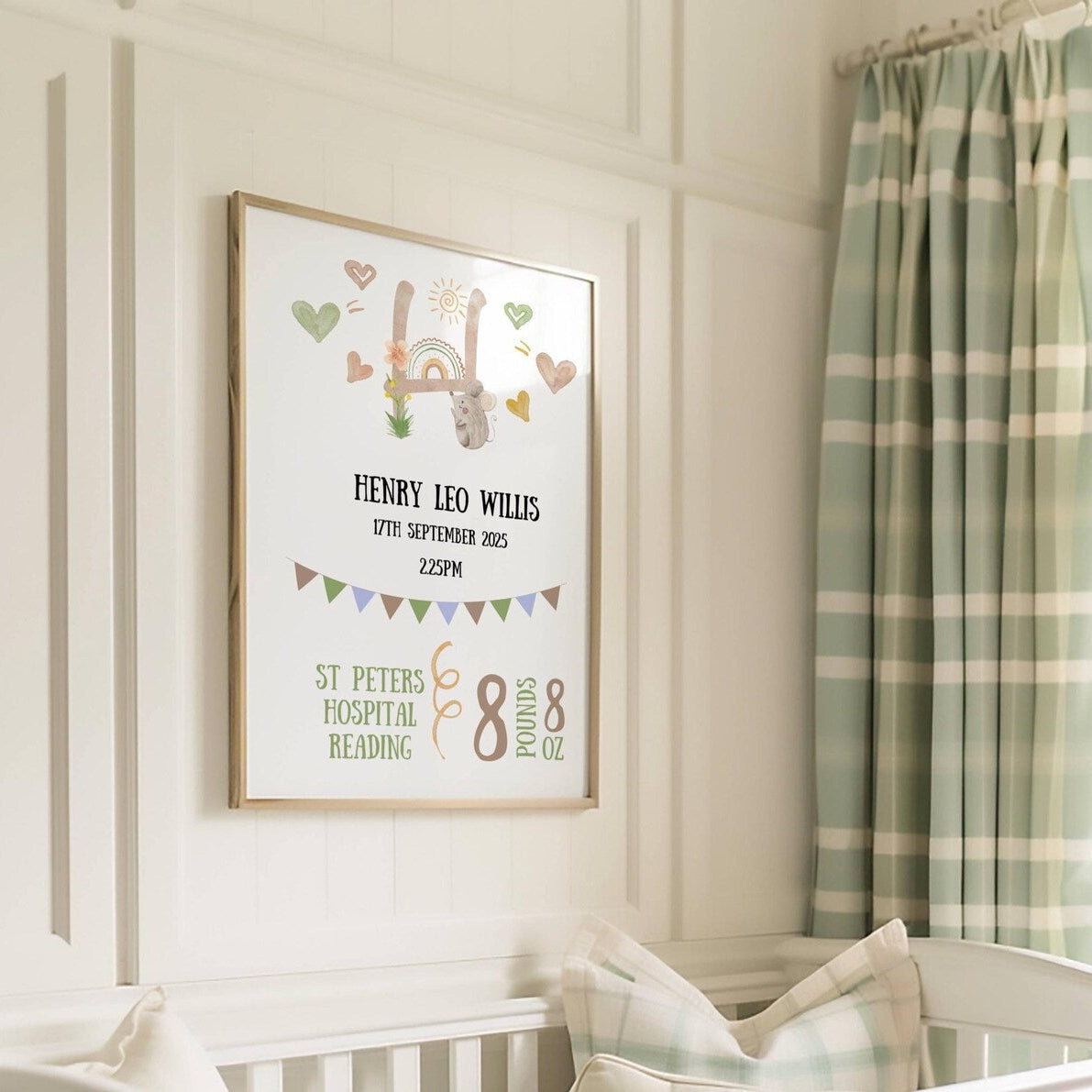 【名入れ】 ベビー 出生記録 メモリアルポスター アニマルデザイン 命名書