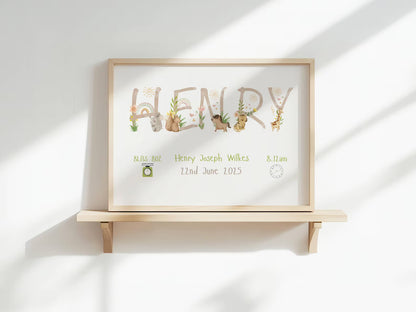 【名入れ】 メモリアル キャンバスアート お子様の誕生を祝う·世界に一つだけの記念品