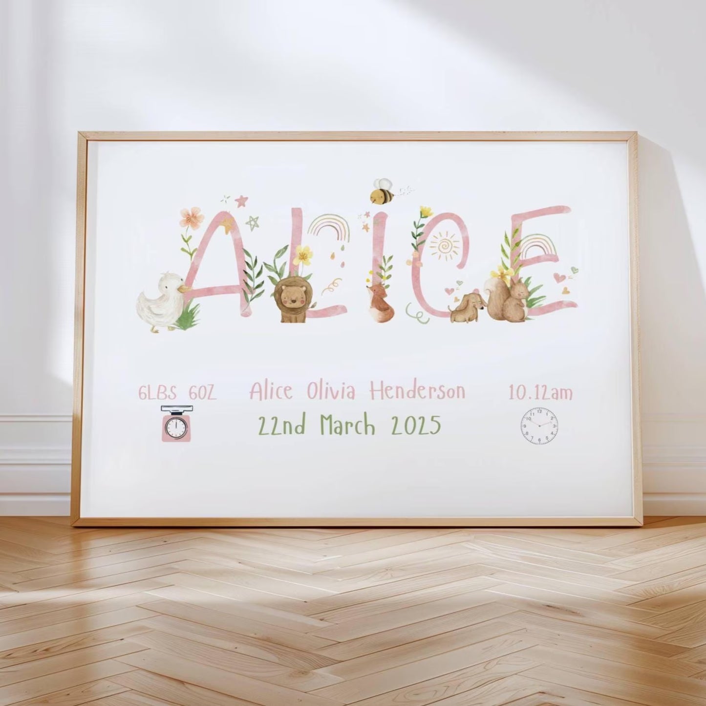 【名入れ】 メモリアル キャンバスアート お子様の誕生を祝う·世界に一つだけの記念品