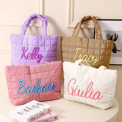 NEW ARRIVAL! 刺繍入りキルトナイロントートバッグ