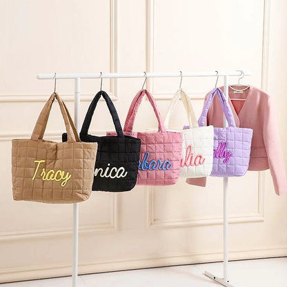 NEW ARRIVAL! 刺繍入りキルトナイロントートバッグ