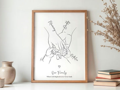 家族の絆を刻む 手形アート・キャンバス