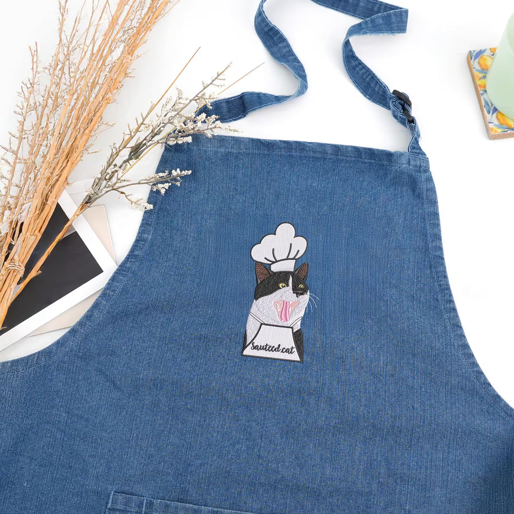 愛犬・愛猫の写真で作る 刺繍 オリジナルエプロン