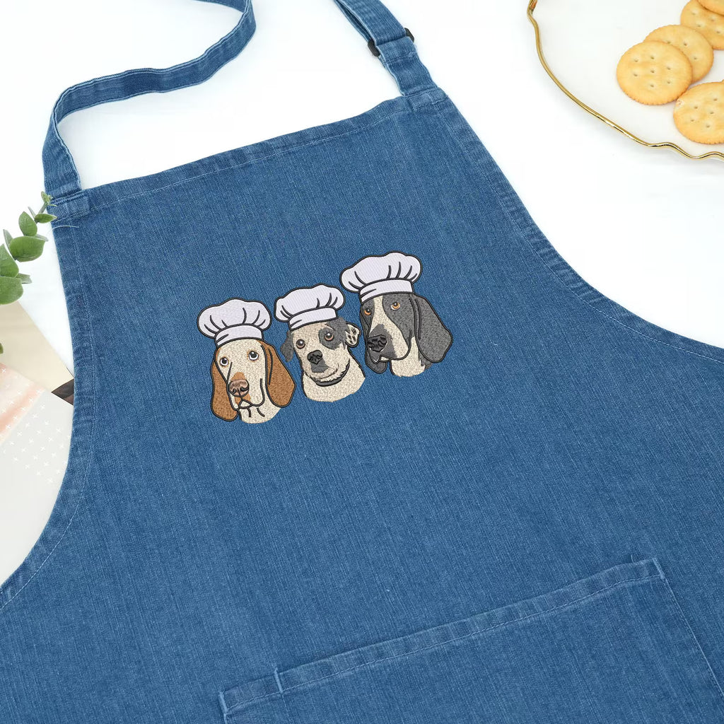 愛犬・愛猫の写真で作る 刺繍 オリジナルエプロン