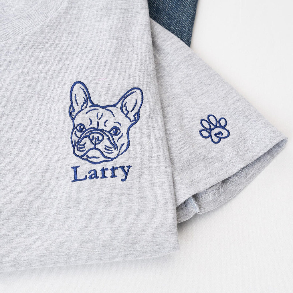 New Arrival! 刺繍 写真オーダーメイドＴシャツ 愛犬・愛猫ペット線画タイプ