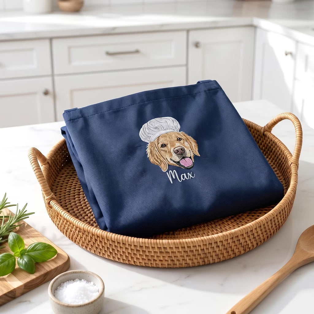 愛犬・愛猫の写真で作る 刺繍 オリジナルエプロン
