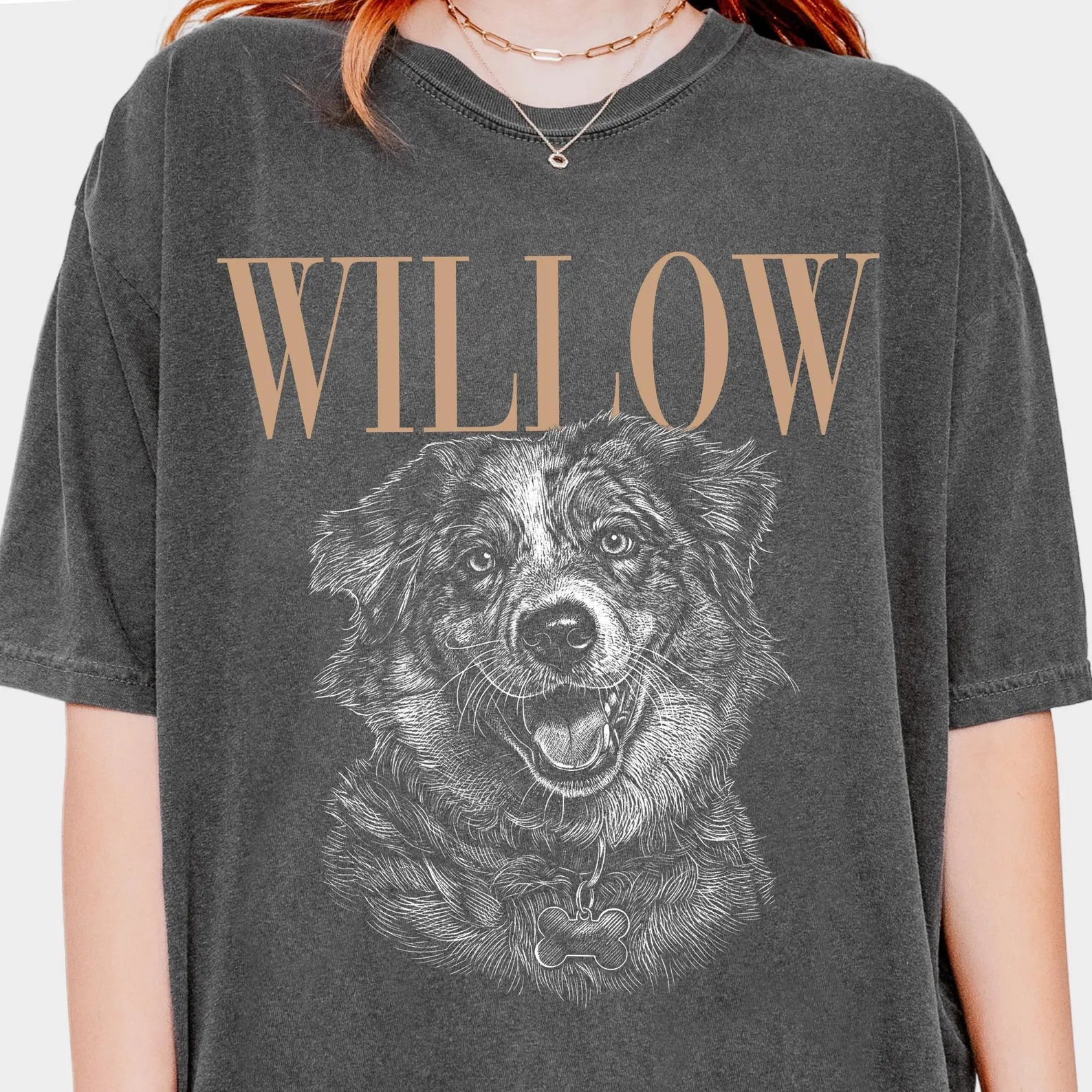 犬や猫の写真入りオリジナルTシャツ – ヴィンテージスタイル