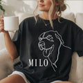 カスタムペットのラインアートTシャツ