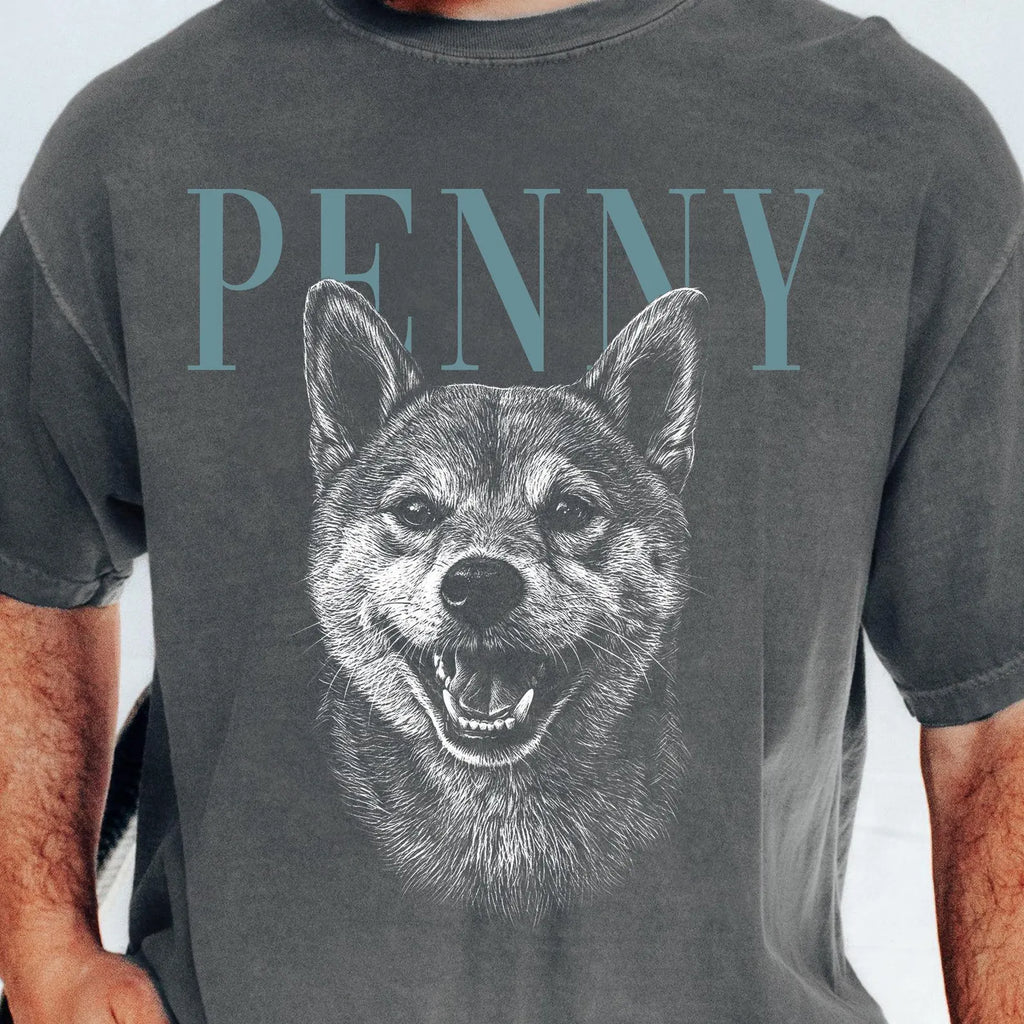 犬や猫の写真入りオリジナルTシャツ – ヴィンテージスタイル