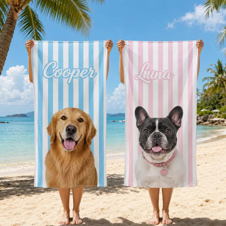 Original name beach towel ♪ Made-to-order beach
